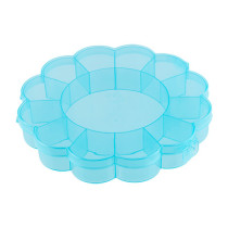 " Gamma" Коробка для шв. принадл. пластик OM- 013 голубой\ прозрачный